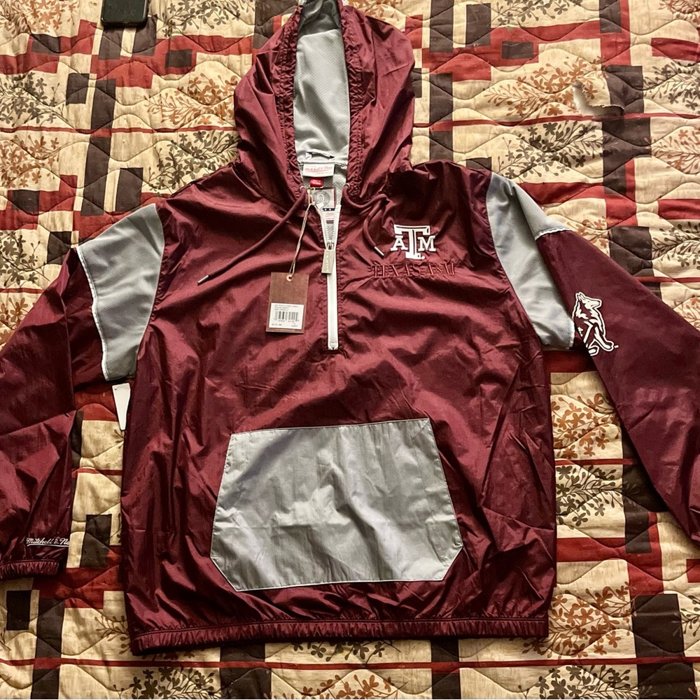 Mitchell & Ness Maroon and Gray Lightweight Jacket